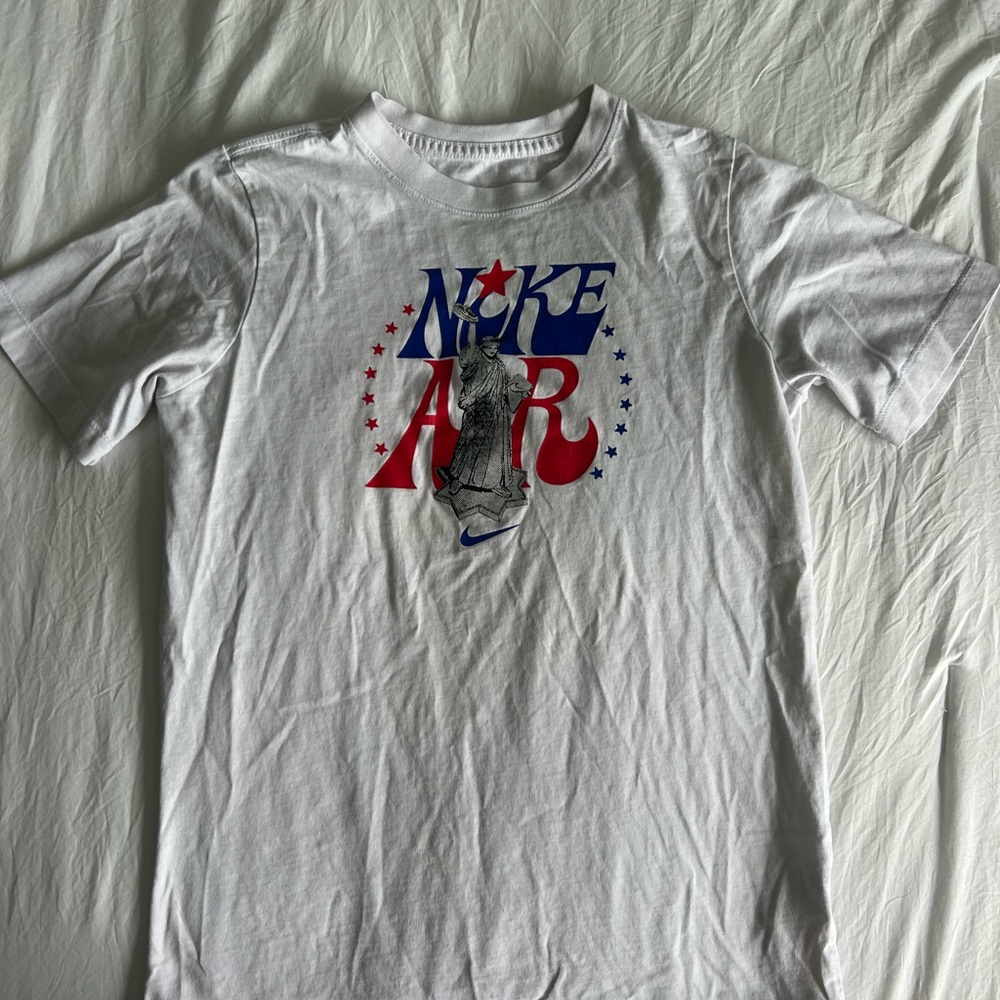 Nike Air White T-shirt with Patriotic Graphic